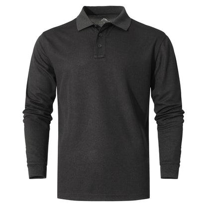 Men's Black Long Sleeve Polo
