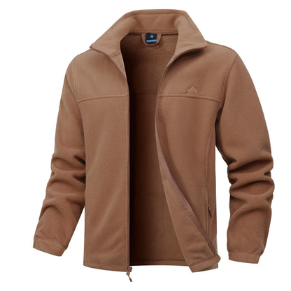 Men's Fleece Full Zip Brown Jacket