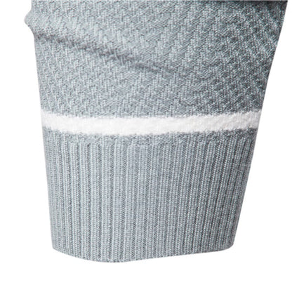 Men's Crew Neck Pullover Striped Sweater