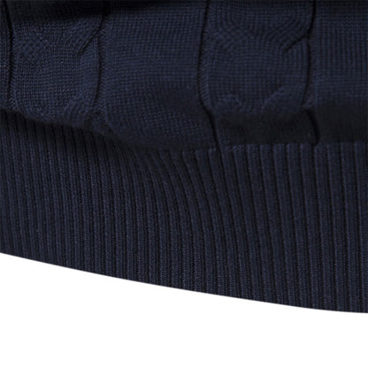 Men's Half-Zip Stand Collar Polo Sweater